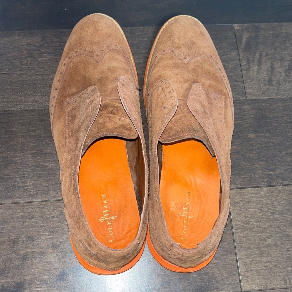 Cole Haan Tan Suede Brogue Shoes 8B